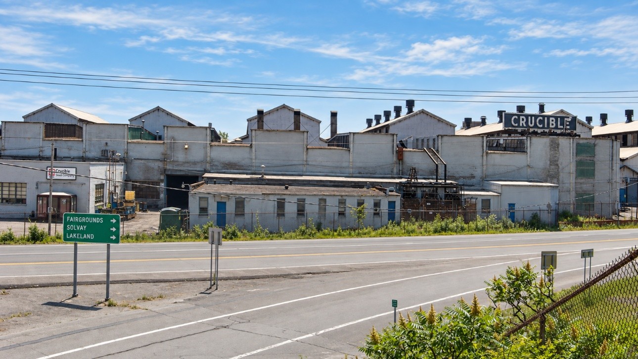 Crucible Steel facility in Syracuse, New York, viewed from across the road